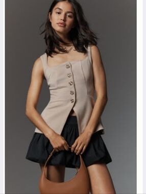 Anthropologie Maeve Structured Longline Vest